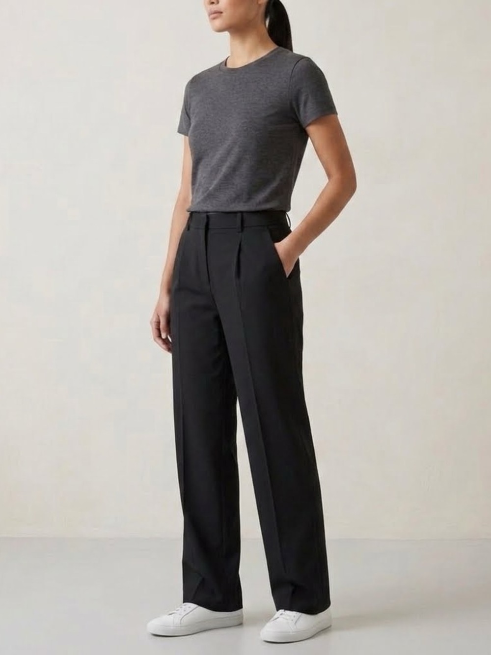 Jones & Co Black Dress Pants Sz 8, Wide Waistband. Like New